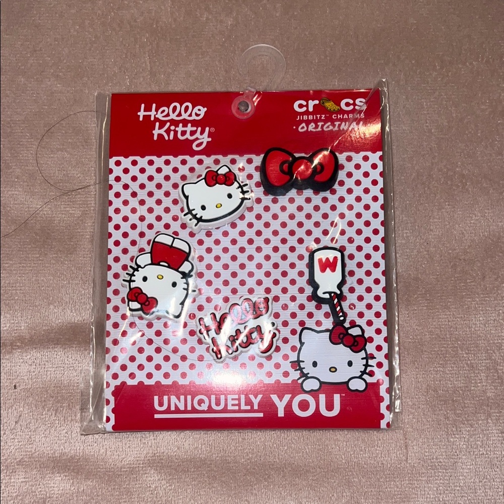 CROCS Hello Kitty Jibbitz Charm Set - Red and White